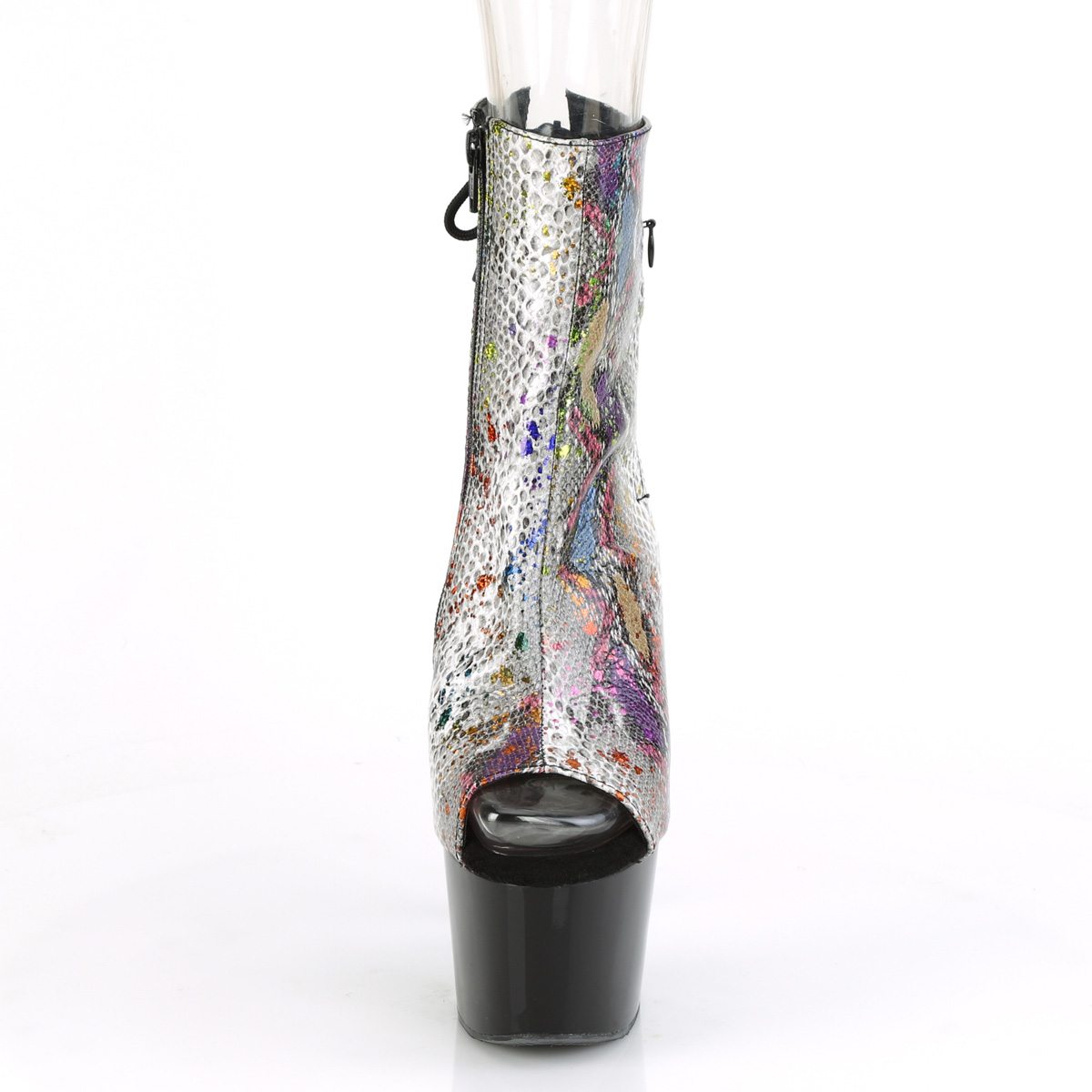 Pleaser Adore-1018SP MCSP/B - Zvierací vzor čižmy s otvorenou špičkou na vysokej platforme