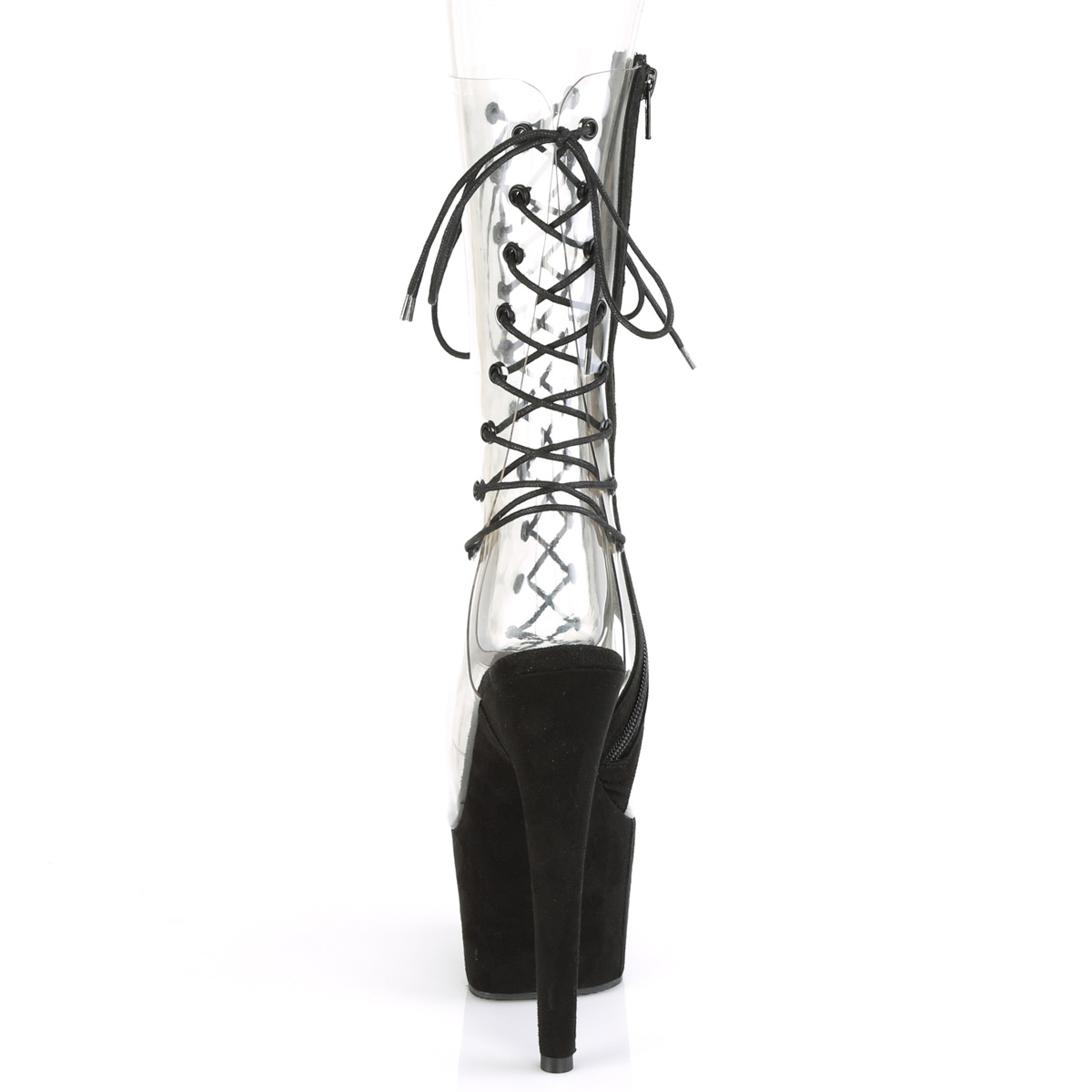 Pleaser Adore-700-60FS C/BFS - Priehľadné čižmy s otvorenou špičkou na vysokej platforme