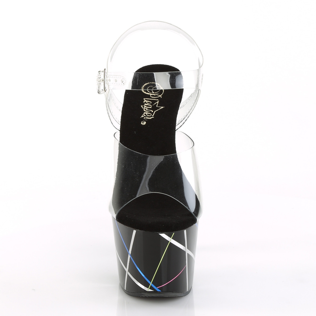 Pleaser Adore-708BMC C/B - Priehľadné sandále na vysokej platforme