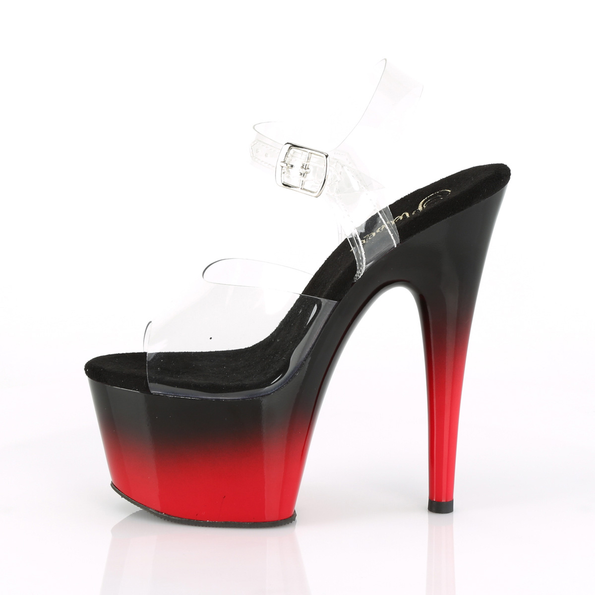 Pleaser Adore-708BR-H C/B-R - Priehľadné sandále na vysokej platforme