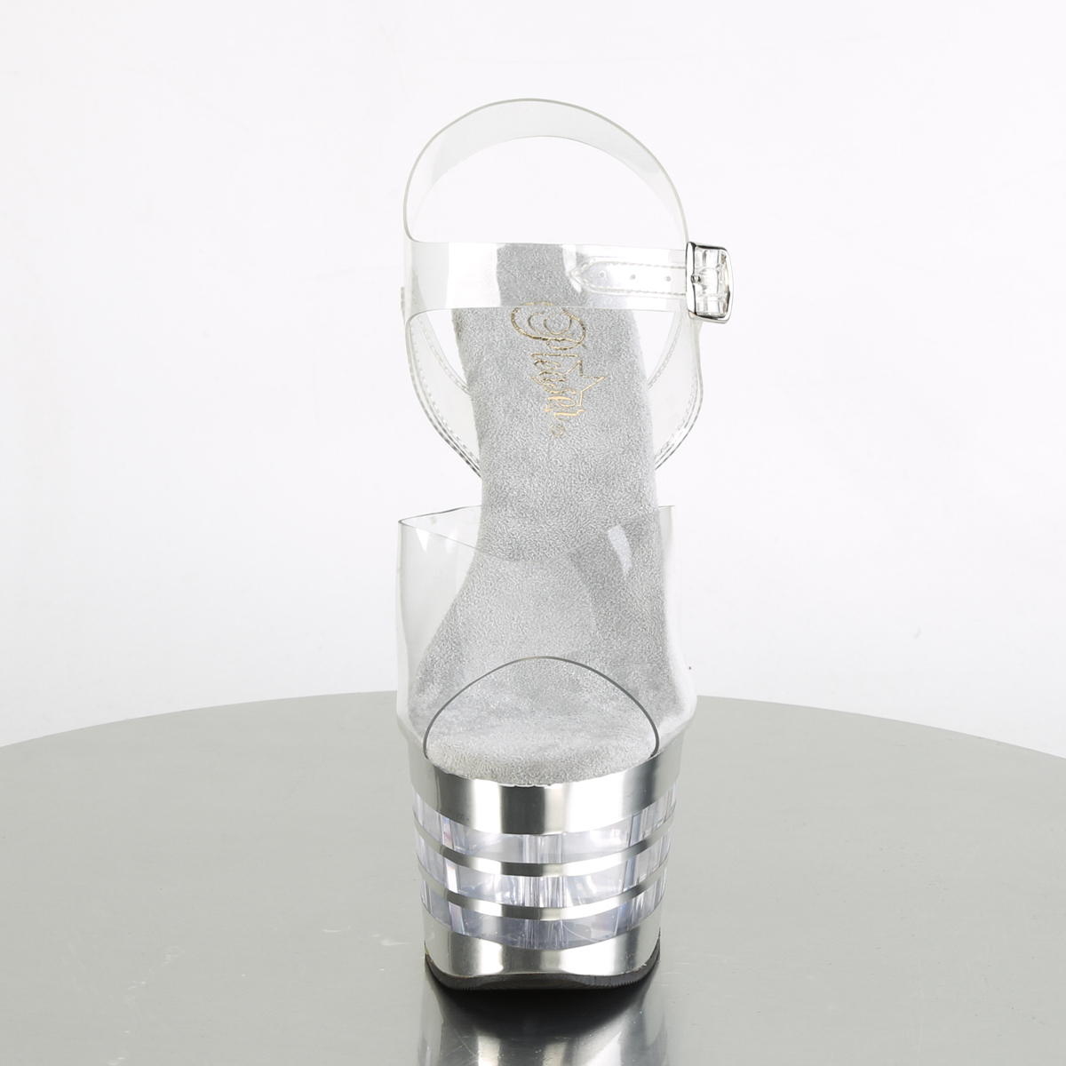 Pleaser Adore-708CHLN C/SCH - Priehľadné sandále na vysokej platforme