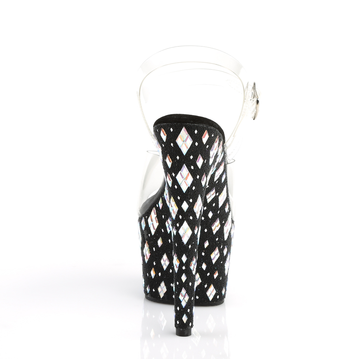 Pleaser Adore-708DIAMOND C/B - Priehľadné sandále na vysokej platforme