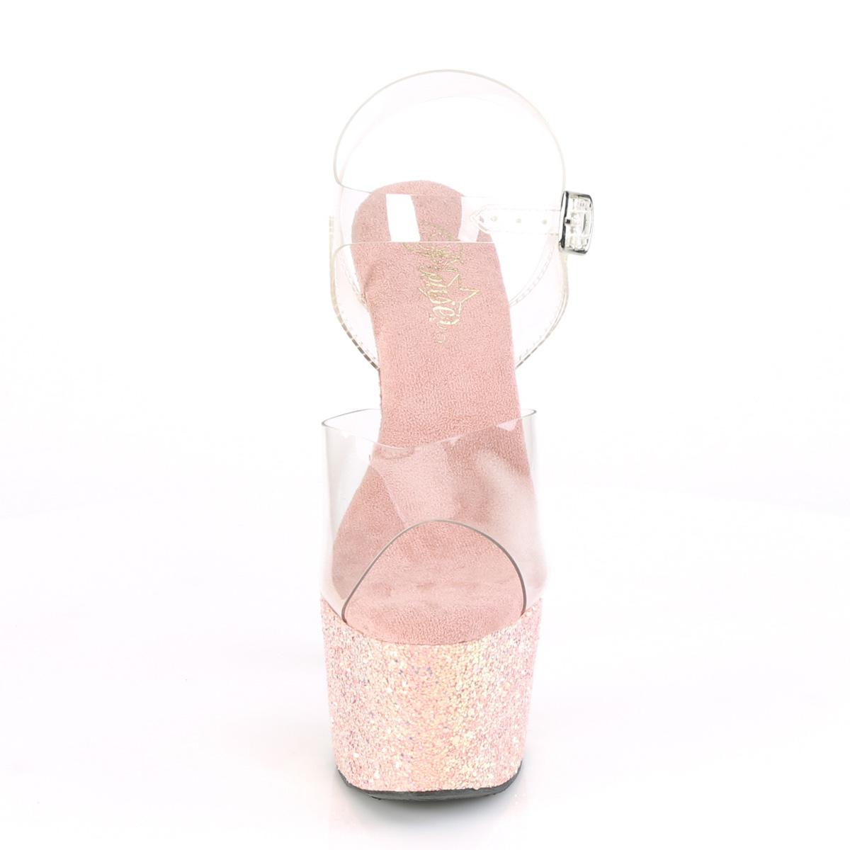 Pleaser Adore-708LG C/DTBHG - Priehľadné sandále na vysokej platforme