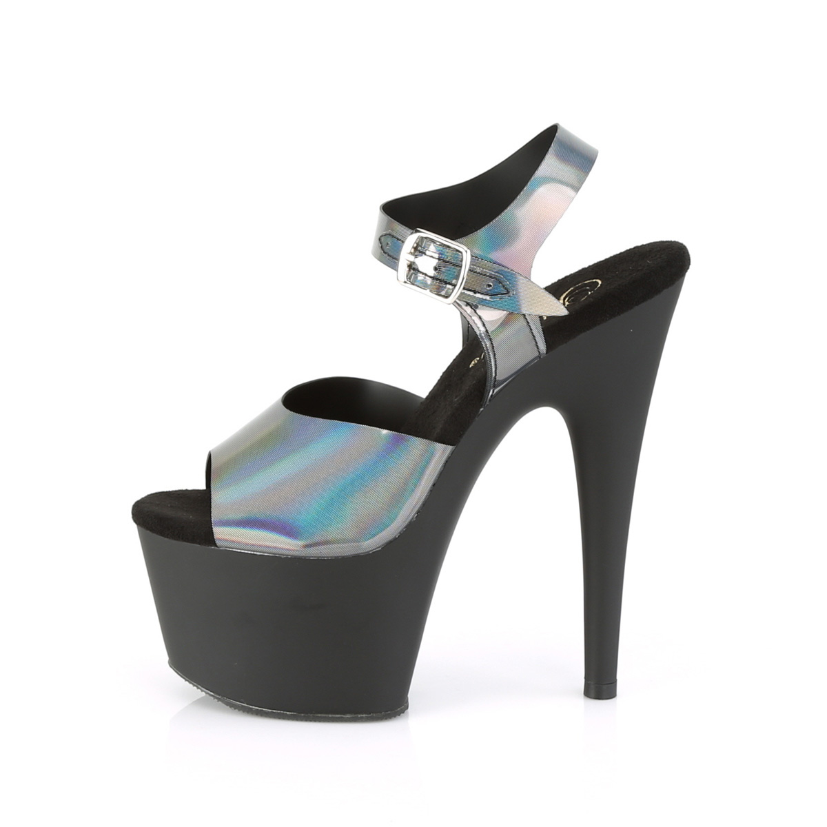 Pleaser Adore-708N-DT PWHGTPU/B - Strieborné sandále na vysokej platforme