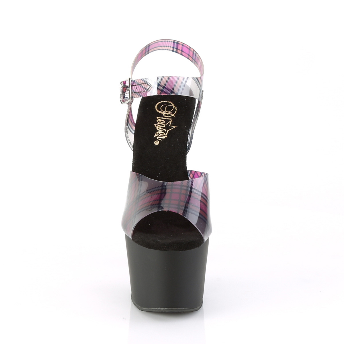 Pleaser Adore-708N-TAR C-PN/B - Priehľadné sandále na vysokej platforme