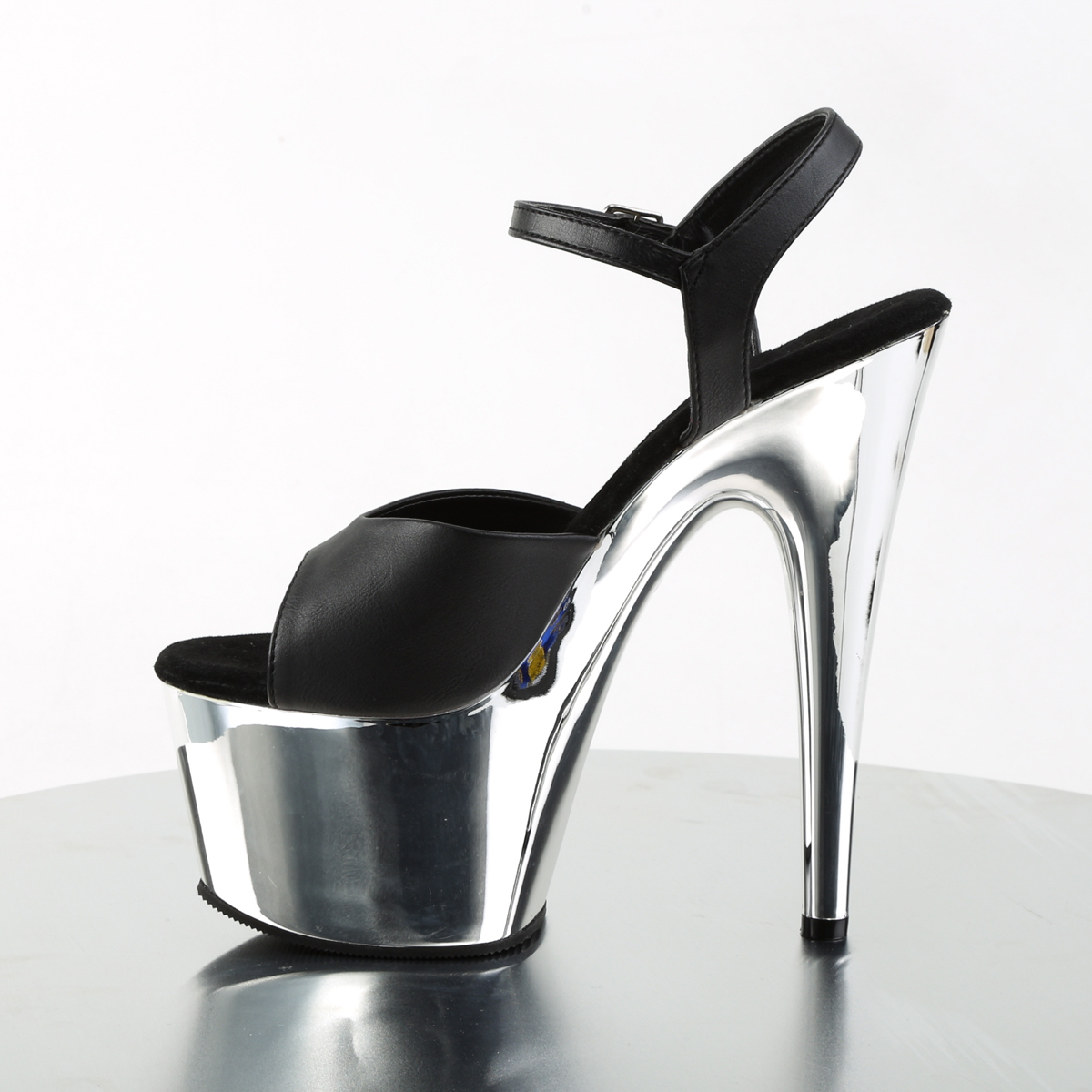 Pleaser Adore-709 BPU/SCH - Čierne sandále na vysokej platforme