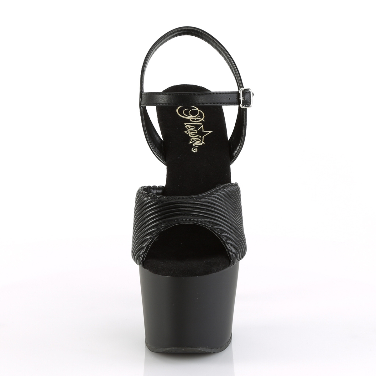 Pleaser Adore-709 BQTPU/M - Čierne sandále na vysokej platforme