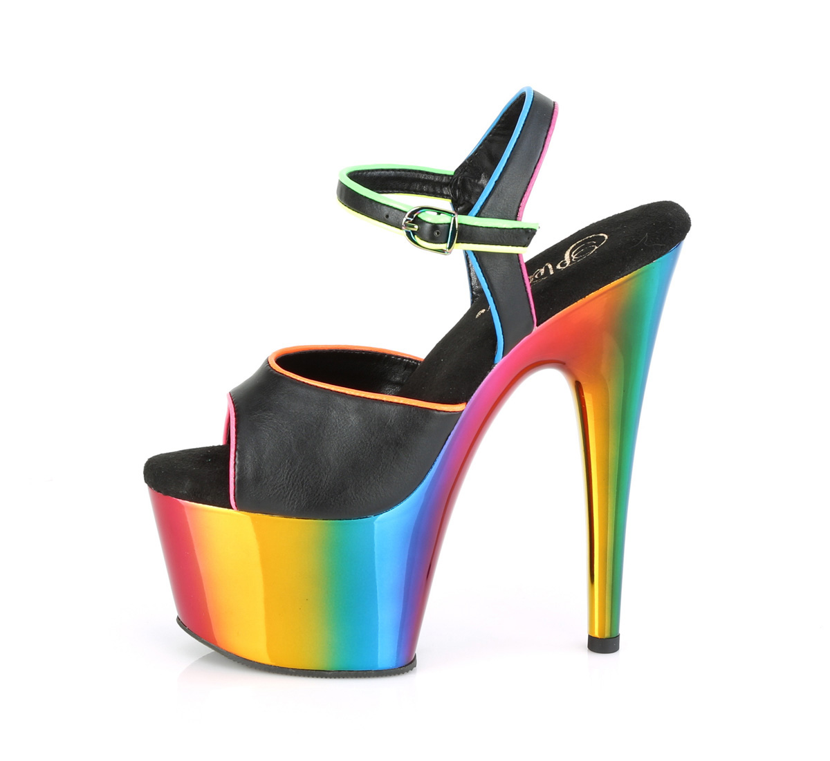 Pleaser Adore-709RC-02 BPU/RBWCH - Čierne sandále na vysokej platforme