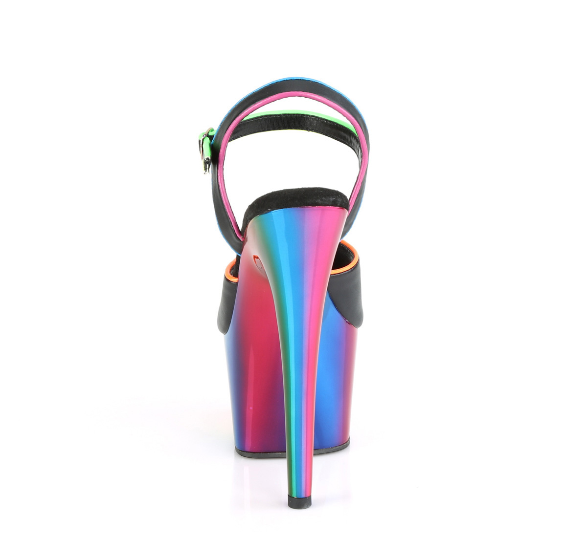 Pleaser Adore-709RC-02 BPU/RBWCH - Čierne sandále na vysokej platforme