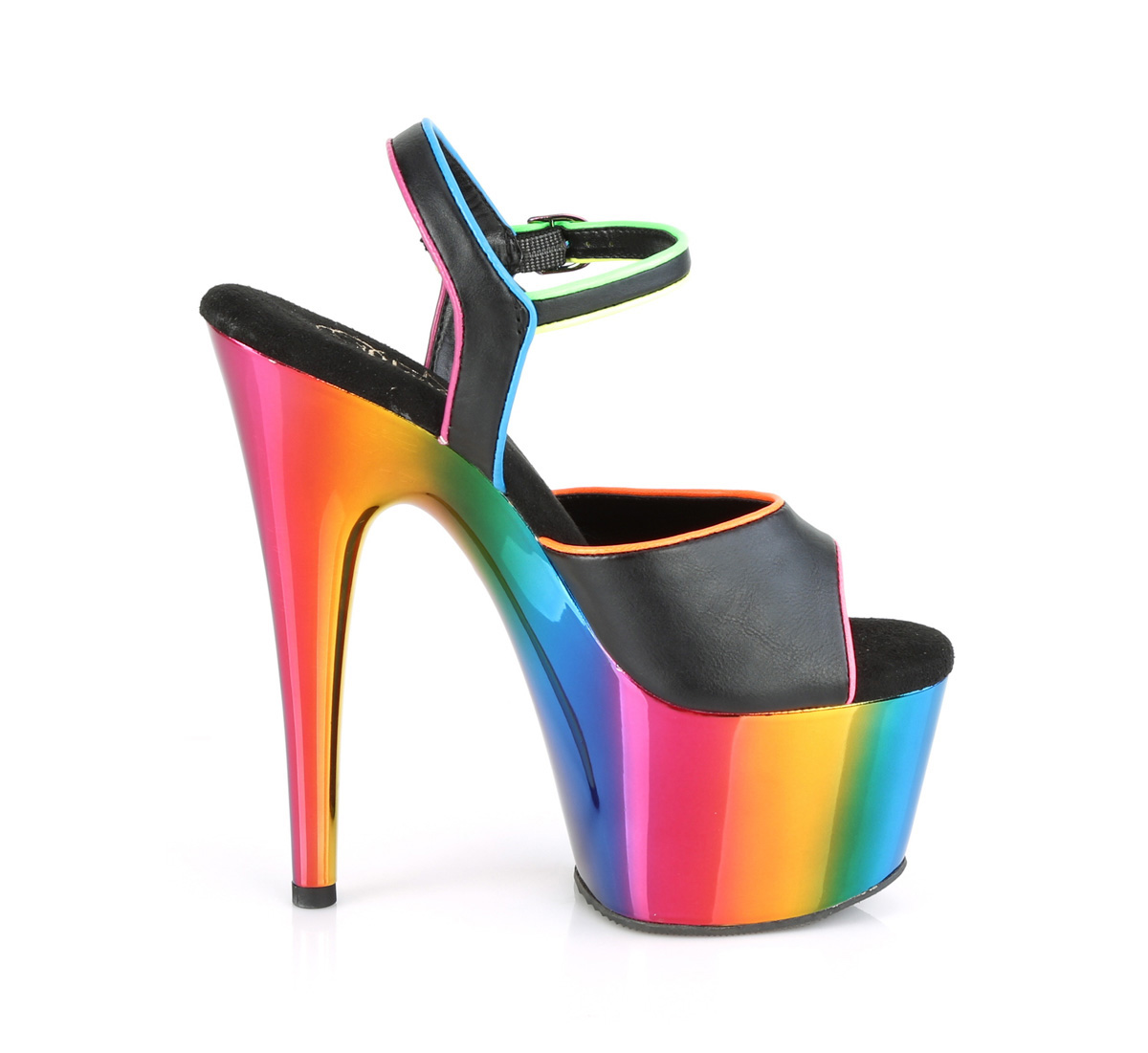 Pleaser Adore-709RC-02 BPU/RBWCH - Čierne sandále na vysokej platforme