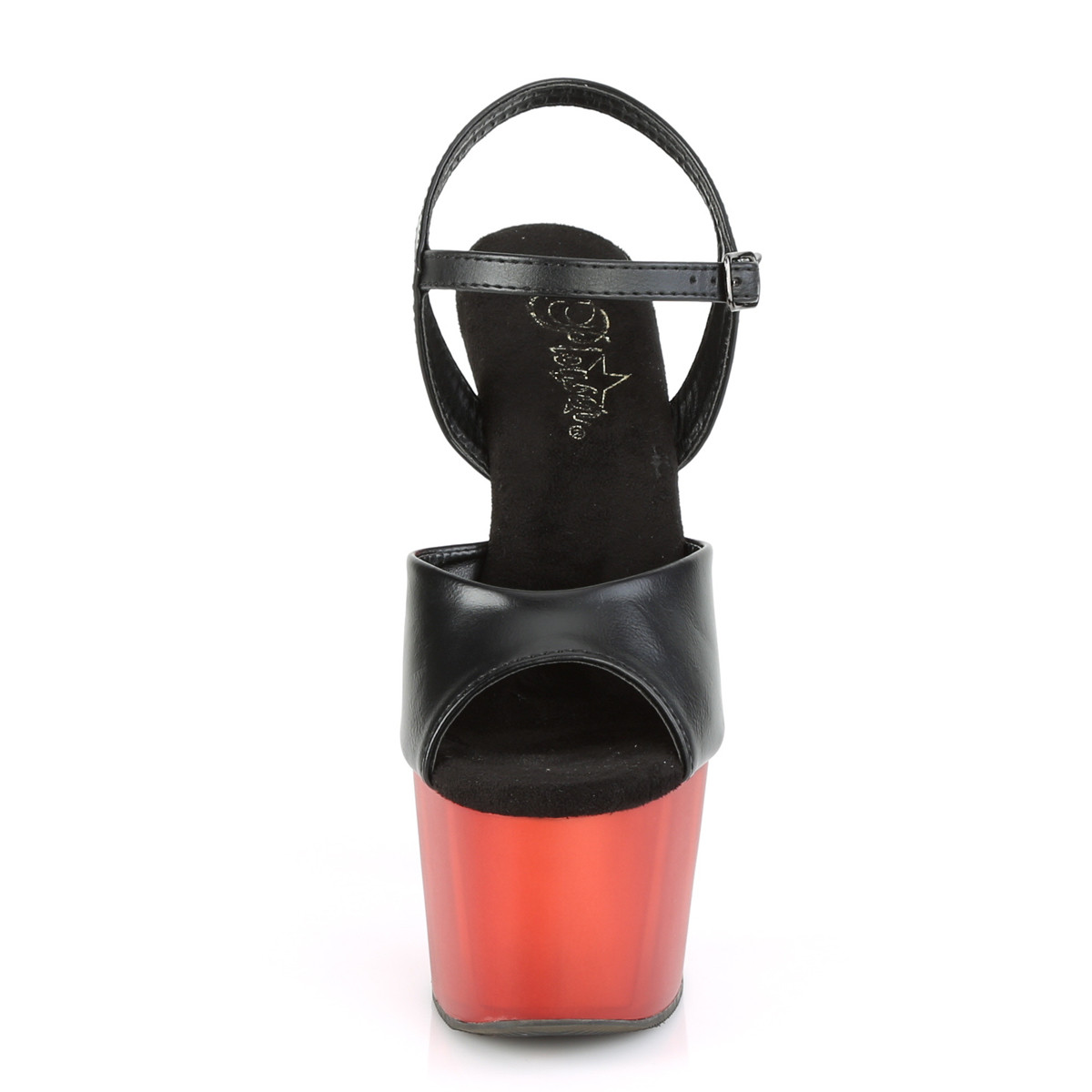 Pleaser Adore-709T BPU/R - Čierne sandále na vysokej platforme