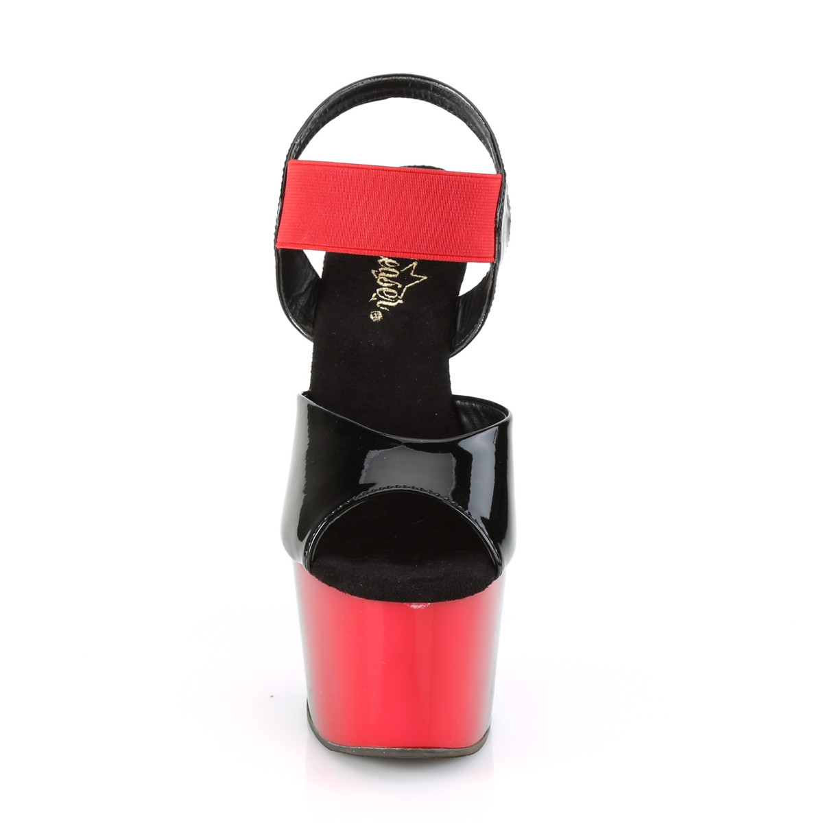 Pleaser Adore-714BR BPT-RELS/M - Lesklé čierne sandále na vysokej platforme