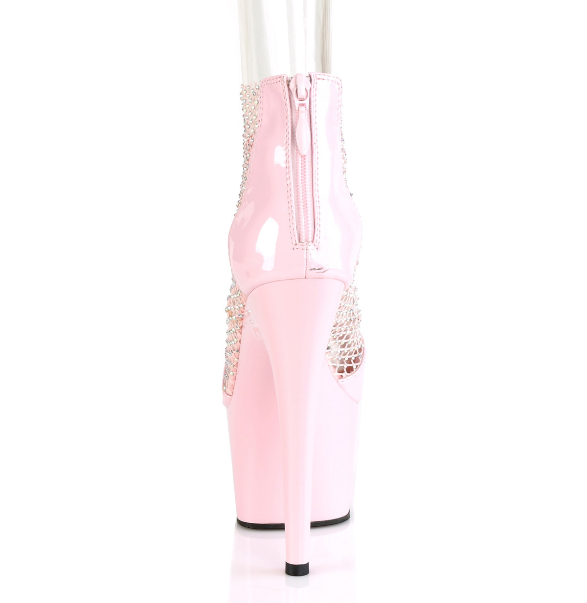 Pleaser Adore-765RM BPPT-MS/M - Lesklé ružové topánky s remienkom cez kotník na vysokej platforme