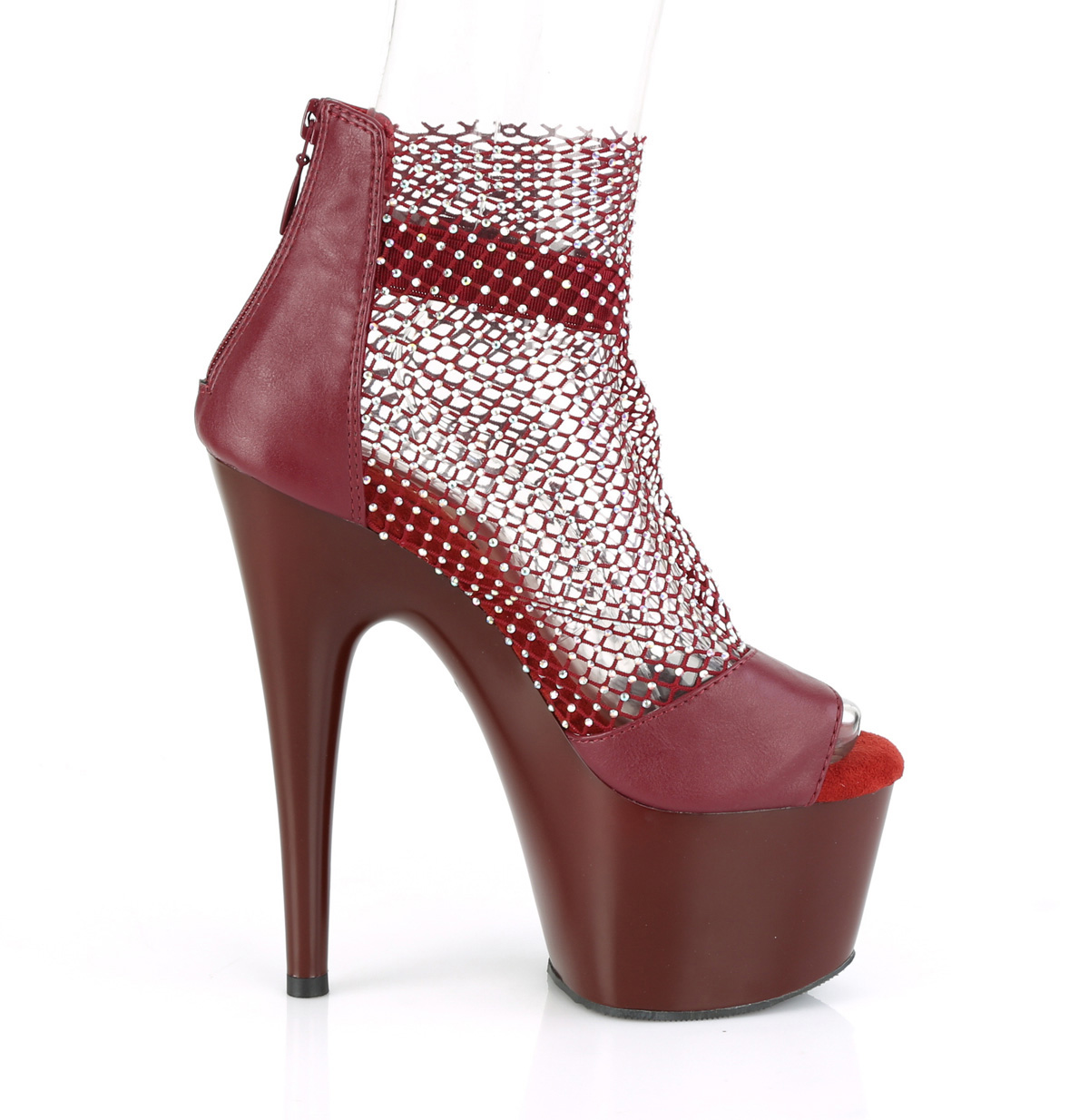 Pleaser Adore-765RM BYFS-MS/M - Fialové topánky s remienkom cez kotník na vysokej platforme