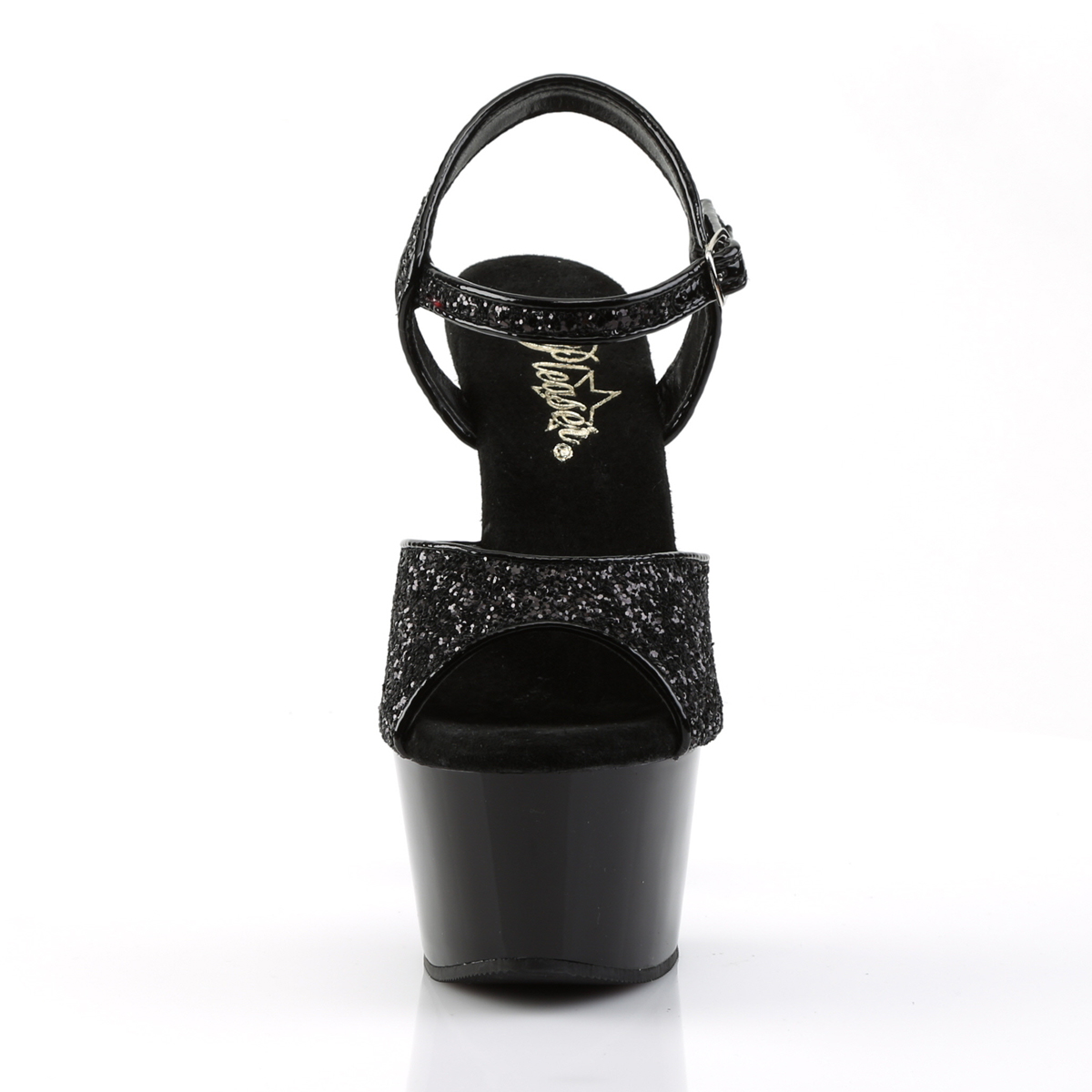 Pleaser Aspire-609G B/M - Čierne sandále na platforme s vysokými podpätkami