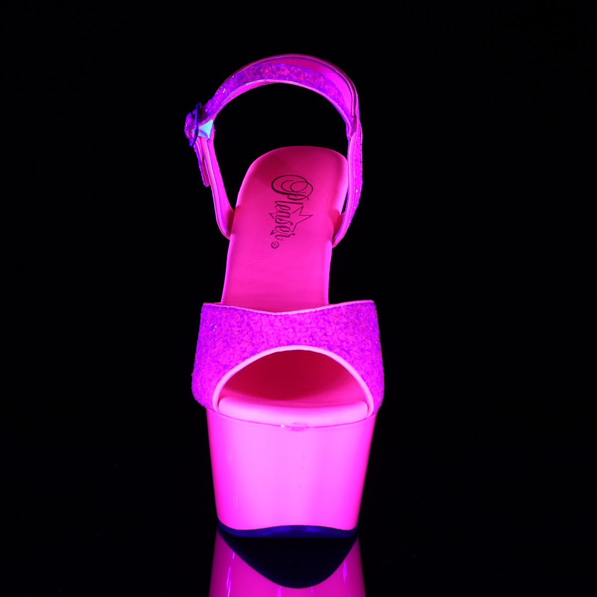 Pleaser Aspire-609G NHPNK/M - Ružové sandále na platforme s vysokými podpätkami