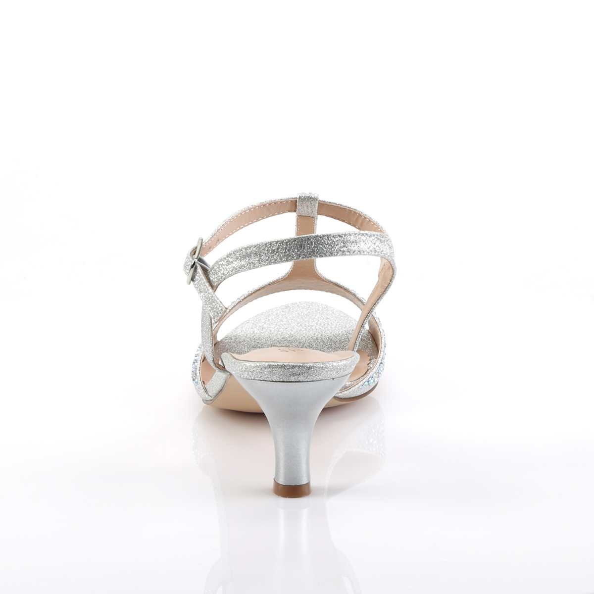 Fabulicious Audrey-05 SFA - Strieborné sandále na podpätku