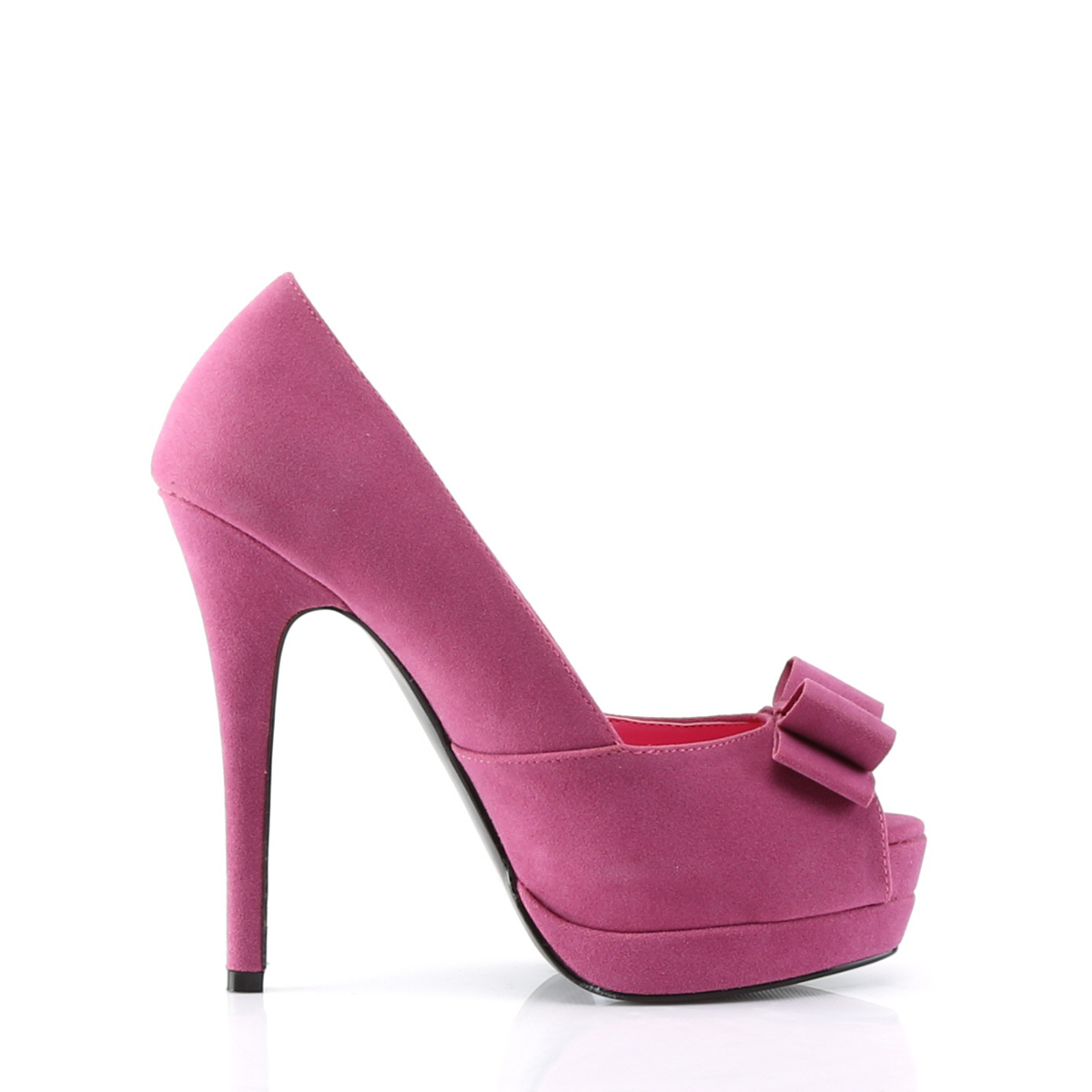 Pin Up Couture Bella-10 FSSUEPU - Fialové lodičky s otvorenou špičkou na platforme s vysokými podpätkami
