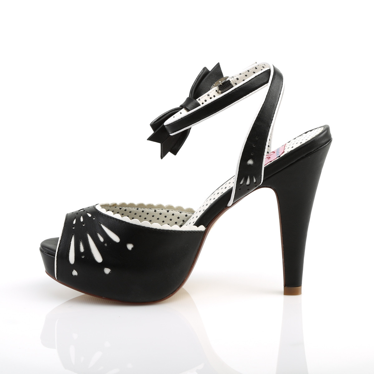 Pin Up Couture Bettie-01 BPU - Čierne sandále na podpätku