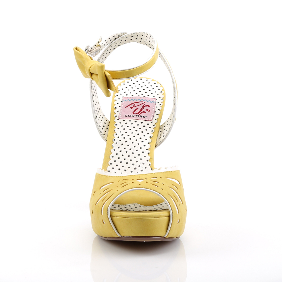 Pin Up Couture Bettie-01 YLPU - Žlté sandále na podpätku