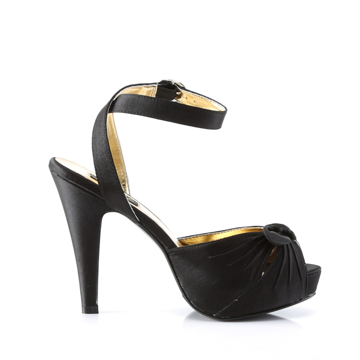 Pin Up Couture Bettie-04 BSA - Čierne sandále na podpätku