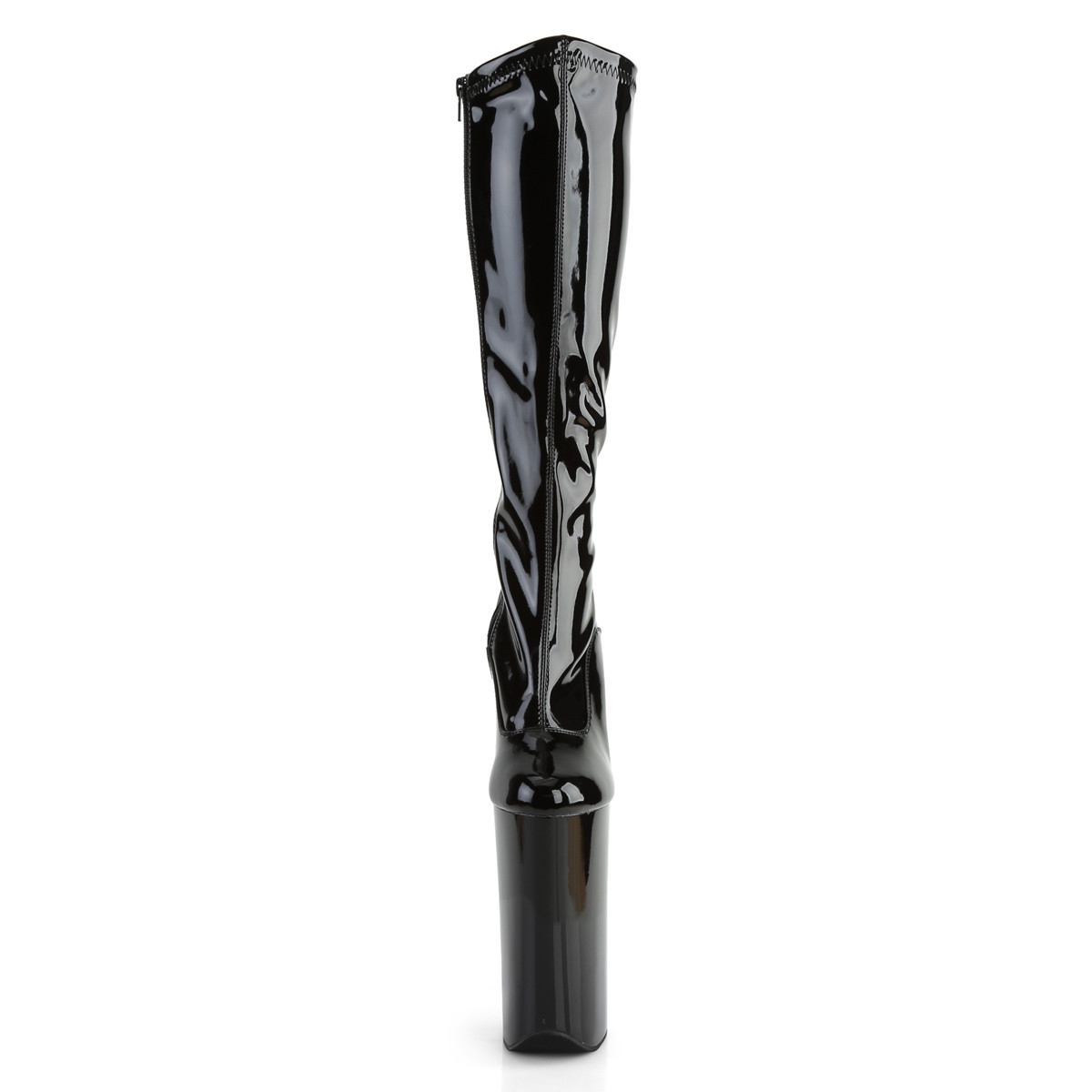 Pleaser Beyond-2000 B/M - Lesklé čierne čižmy na vysokej platforme