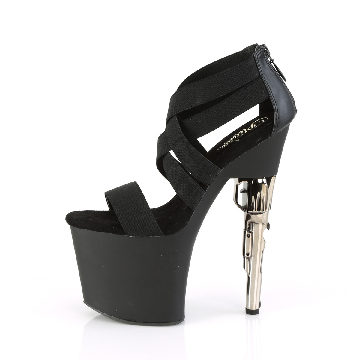 Pleaser Bondgirl-769 BELS-PU/M - Čierne sandále na vysokej platforme