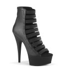 Čierne topánky na platforme Pleaser Delight-600-13