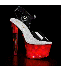 Priehľadné svietiace sandálky na platforme Pleaser Discolite-708