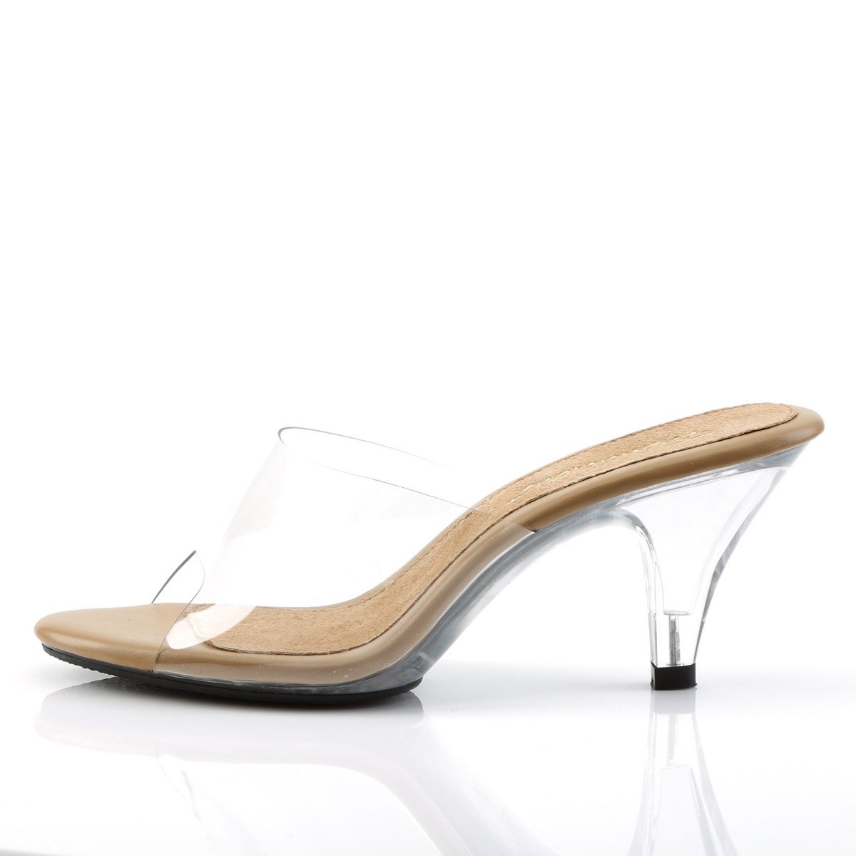 Fabulicious Belle-301 CT/C - Priehľadné šľapky na podpätku