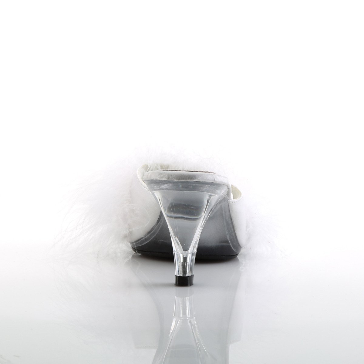 Fabulicious Belle-301F W/SAT - Biele šľapky na podpätku