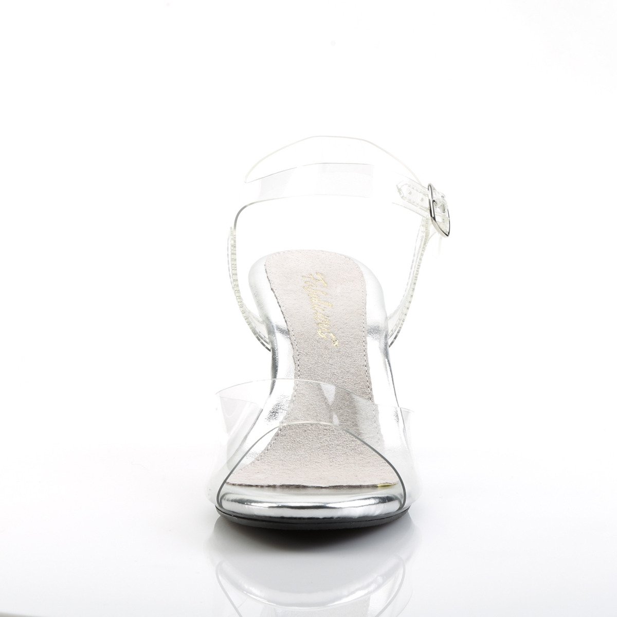 Fabulicious Belle-308 C/M - Priehľadné sandále na podpätku