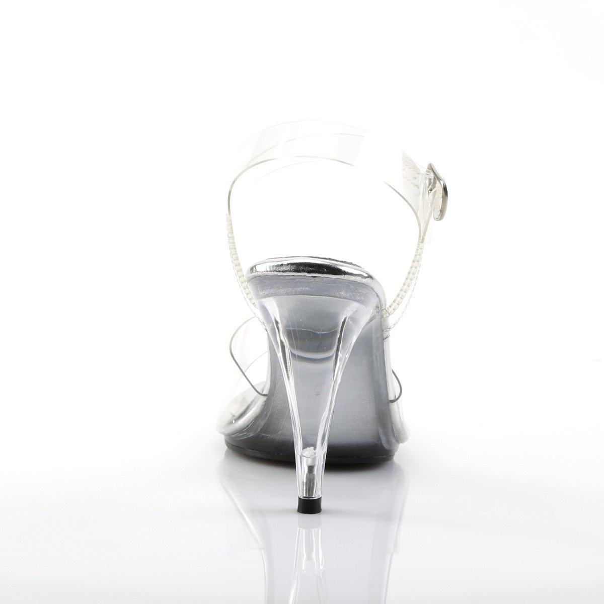 Fabulicious Caress-408 C/M - Priehľadné sandále na podpätku