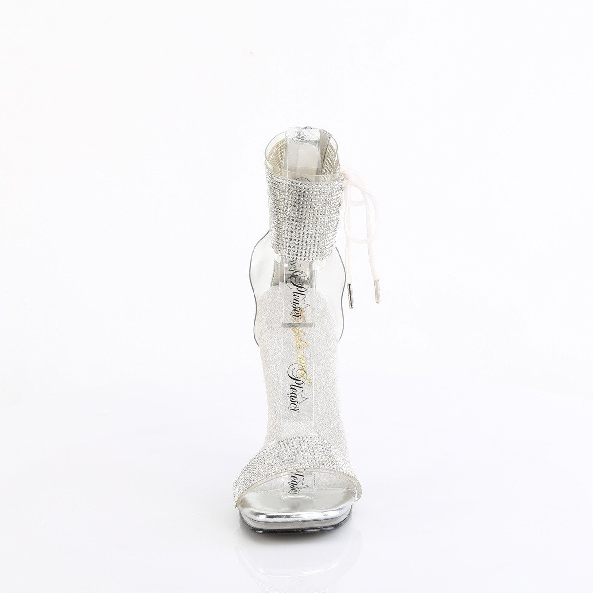 Fabulicious Chic-47 C-S/C - Priehľadné topánky s remienkom cez kotník na vysokom podpätku