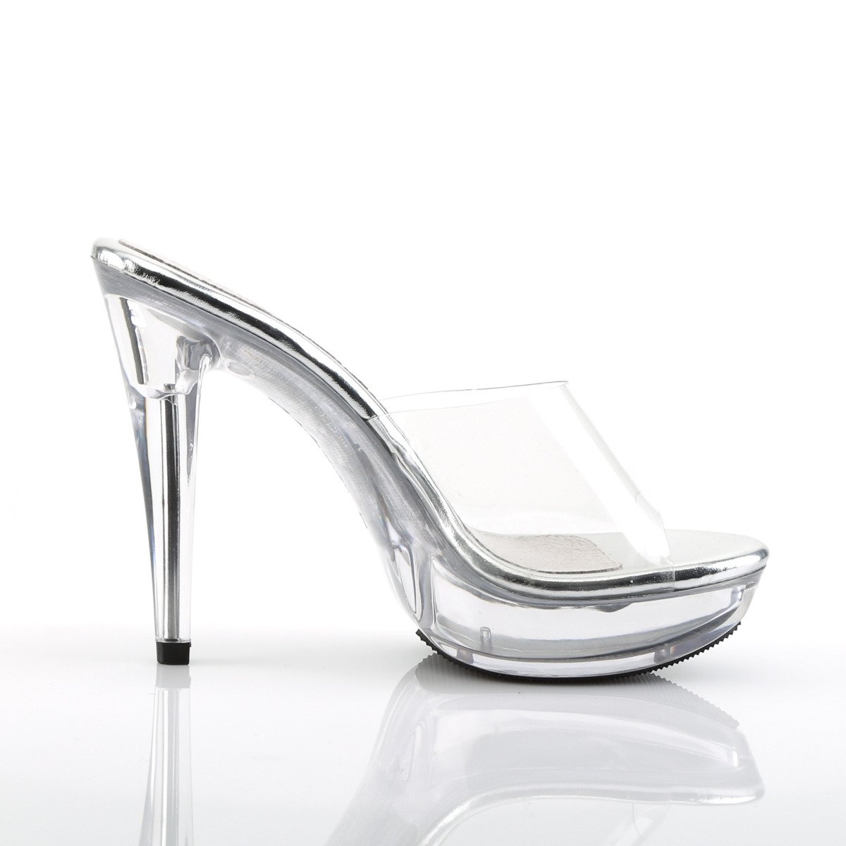 Fabulicious Cocktail-501 C/M - Priehľadné šľapky na vysokom podpätku