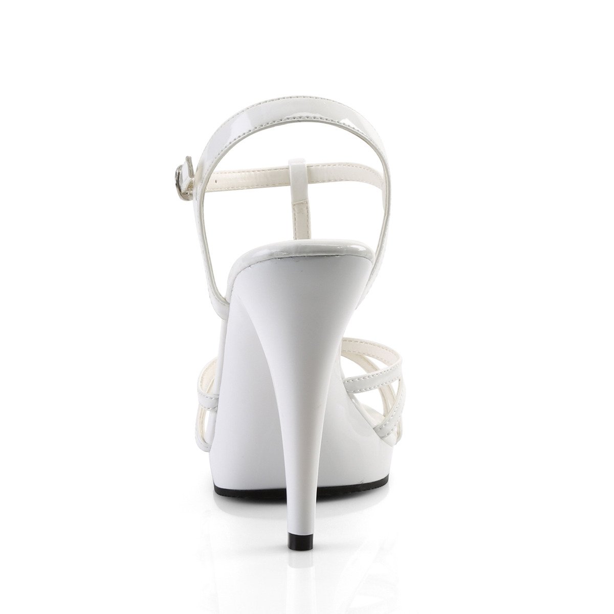 Fabulicious Flair-420 W/M - Lesklé biele sandále na vysokom podpätku