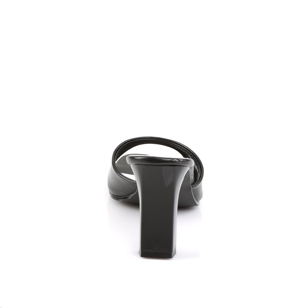 Fabulicious Romance-301-2 B/PU - Čierne šľapky so širokými podpätkami