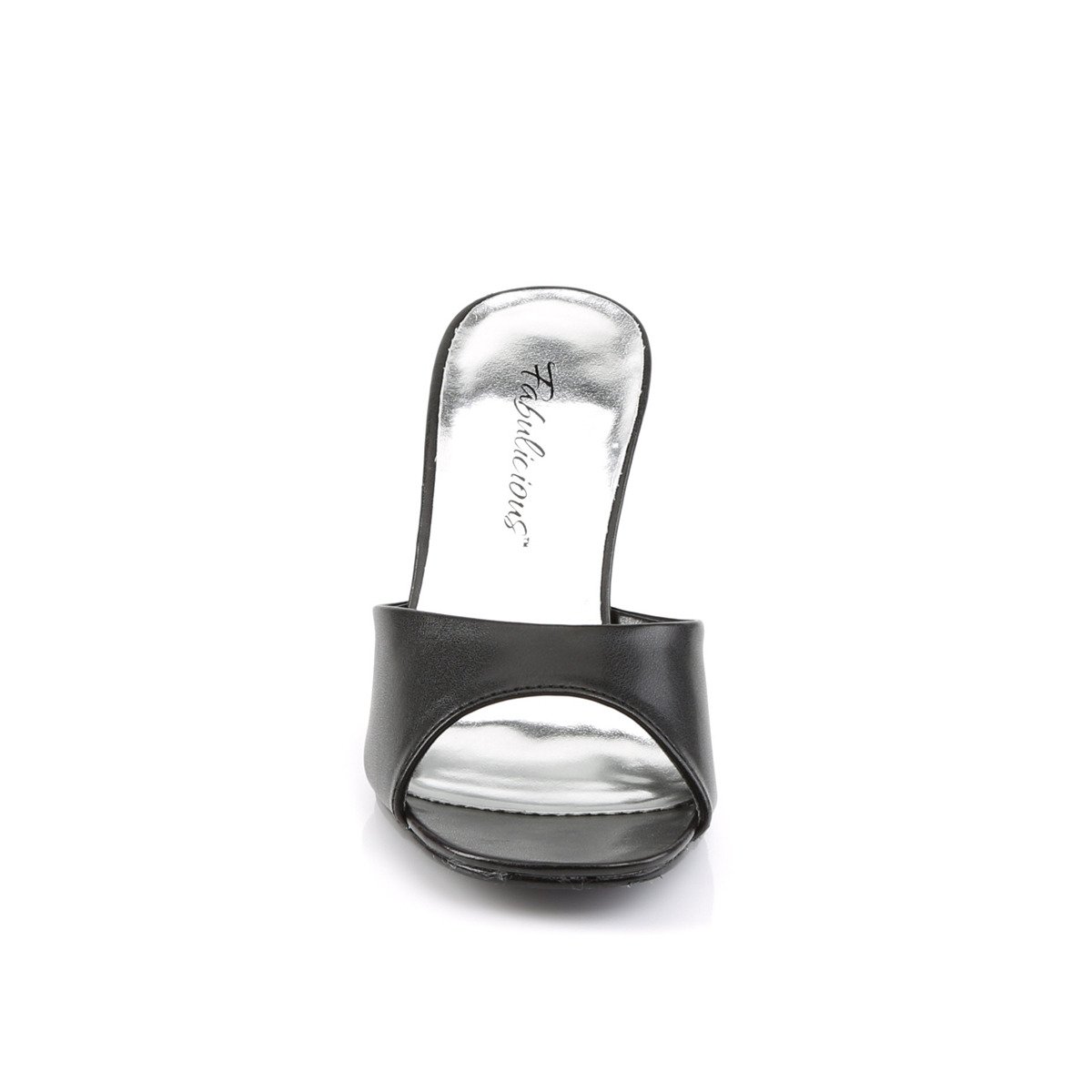 Fabulicious Romance-301-2 B/PU - Čierne šľapky so širokými podpätkami