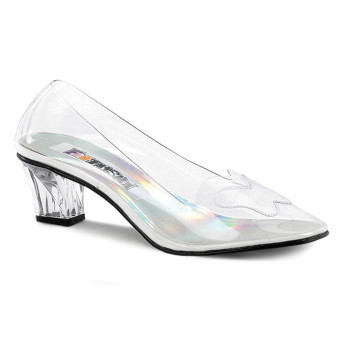 Funtasma Crystal-103 C - Priehľadné lodičky so širokými podpätkami
