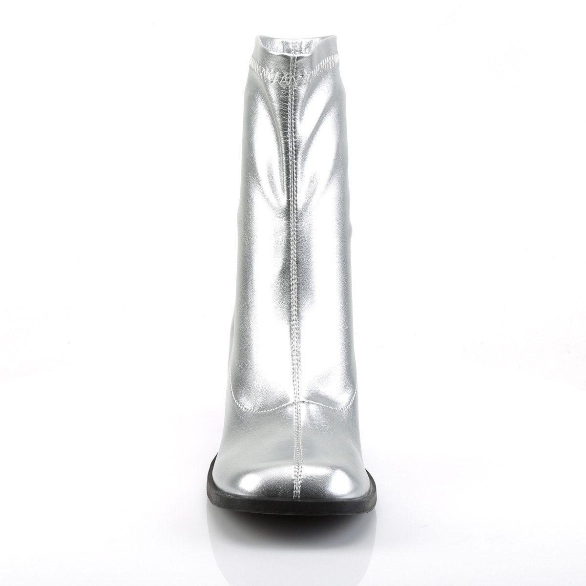 Funtasma Gogo-150 SPU - Strieborné kotníkové čižmy so širokými podpätkami