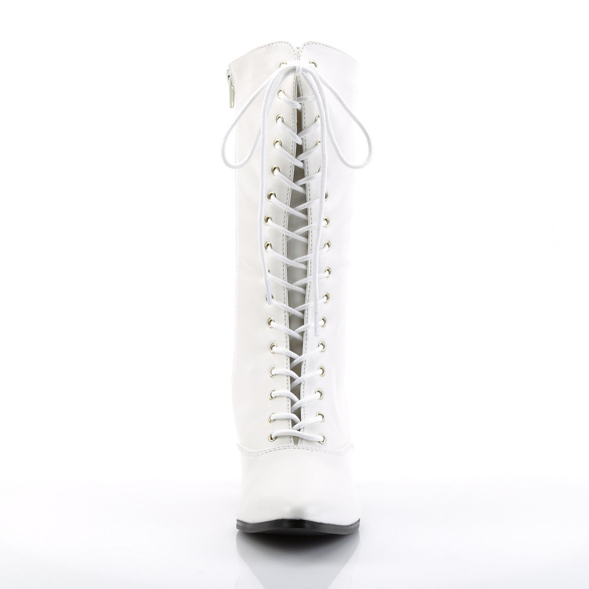 Funtasma Victorian-120 W/PU - Biele viktoriánske topánky so širokými podpätkami