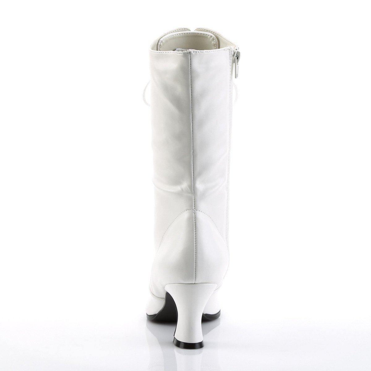 Funtasma Victorian-120 W/PU - Biele viktoriánske topánky so širokými podpätkami