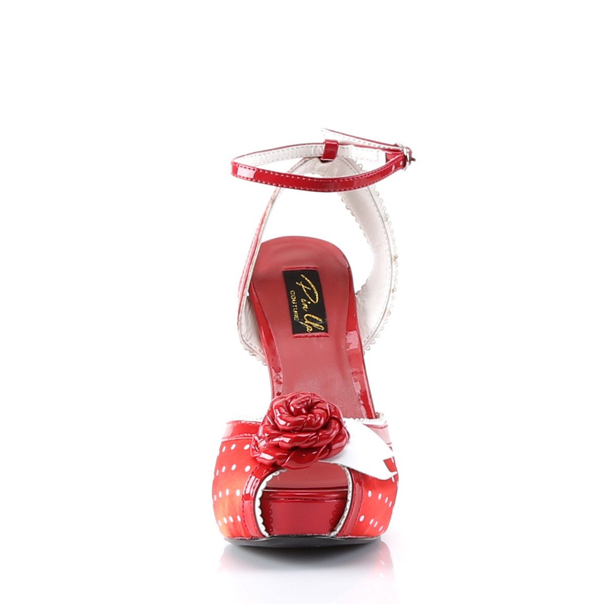 Pin Up Couture Bettie-06 R/SA - Červené sandále na podpätku