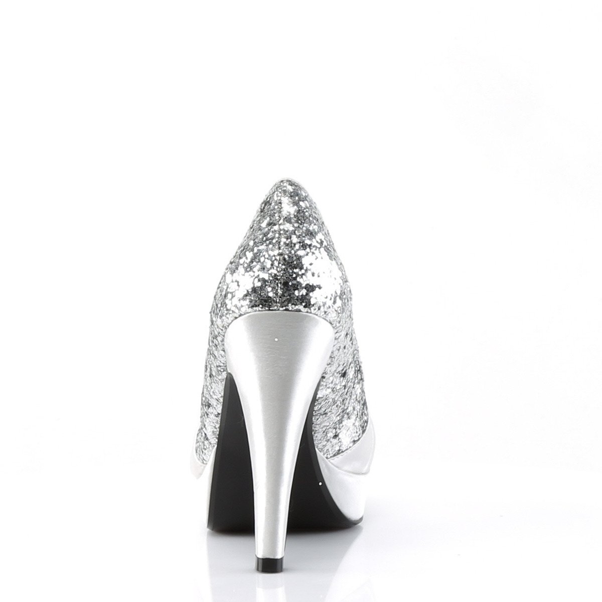 Pin Up Couture Bettie-10 SG-SA - Strieborné lodičky s otvorenou špičkou