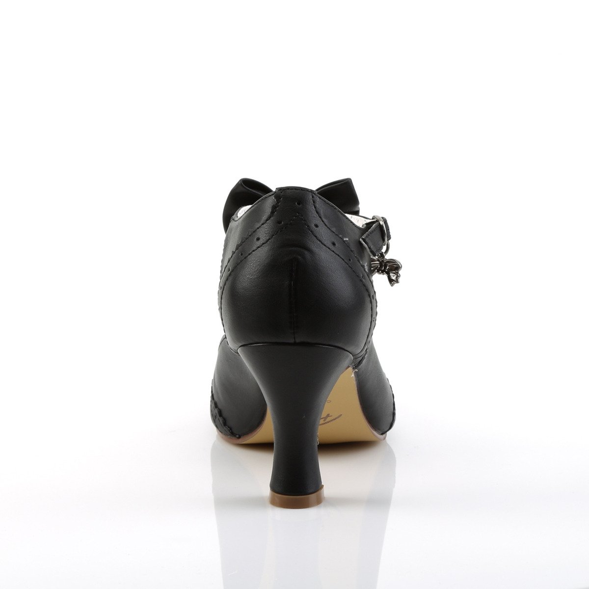 Pin Up Couture Flapper-11 BPU - Čierne lodičky s remienkami so širokými podpätkami