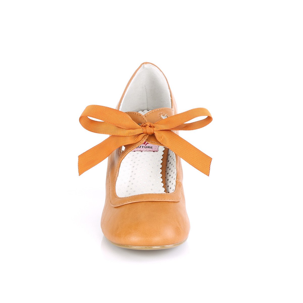 Pin Up Couture Wiggle-32 CLPU - Hnedé lodičky s remienkami so širokými podpätkami