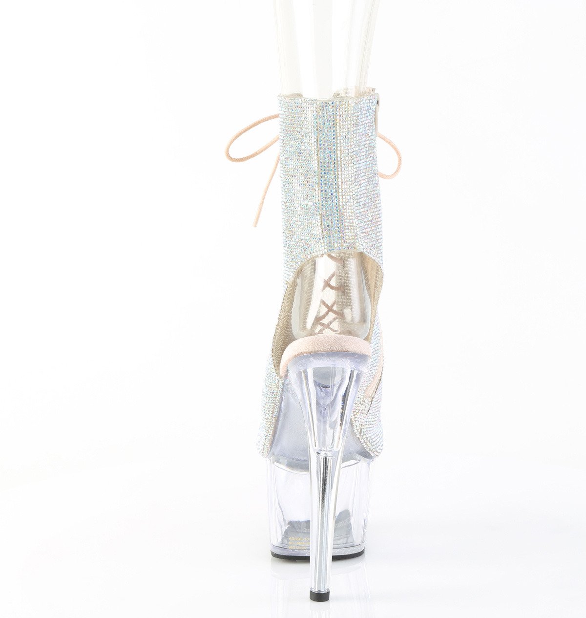 Pleaser Adore-1016C-RS SRS/C - Biele čižmy s otvorenou špičkou na vysokej platforme