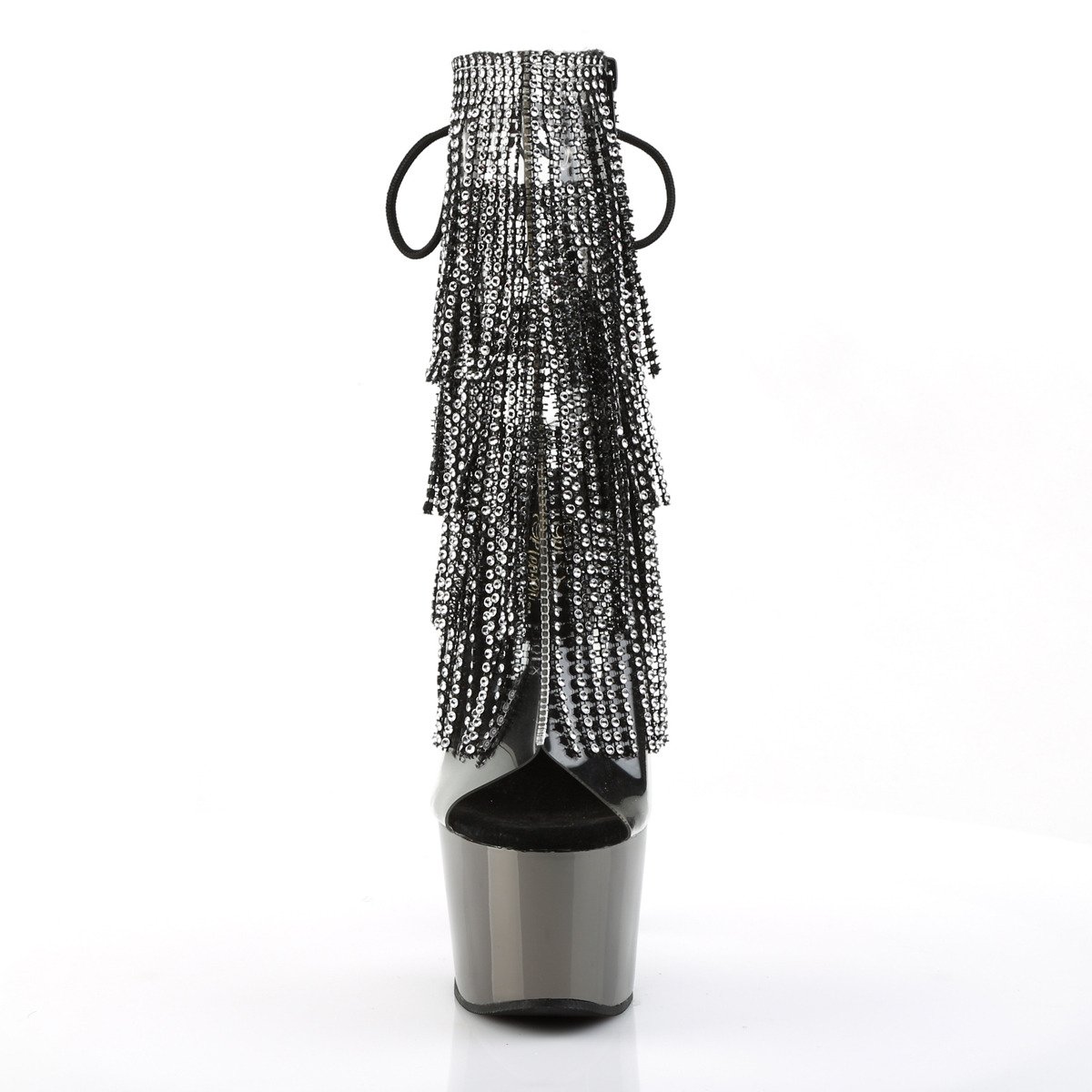 Pleaser Adore-1017RSF C-B/PWCH - Priehľadné čižmy s otvorenou špičkou na vysokej platforme