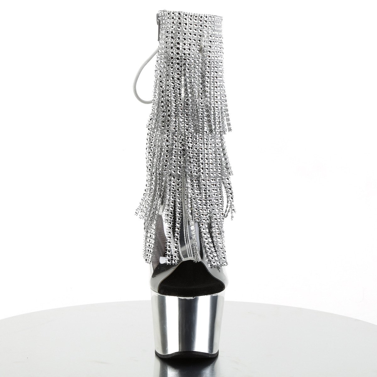 Pleaser Adore-1017RSF C-S/SCH - Priehľadné čižmy s otvorenou špičkou na vysokej platforme