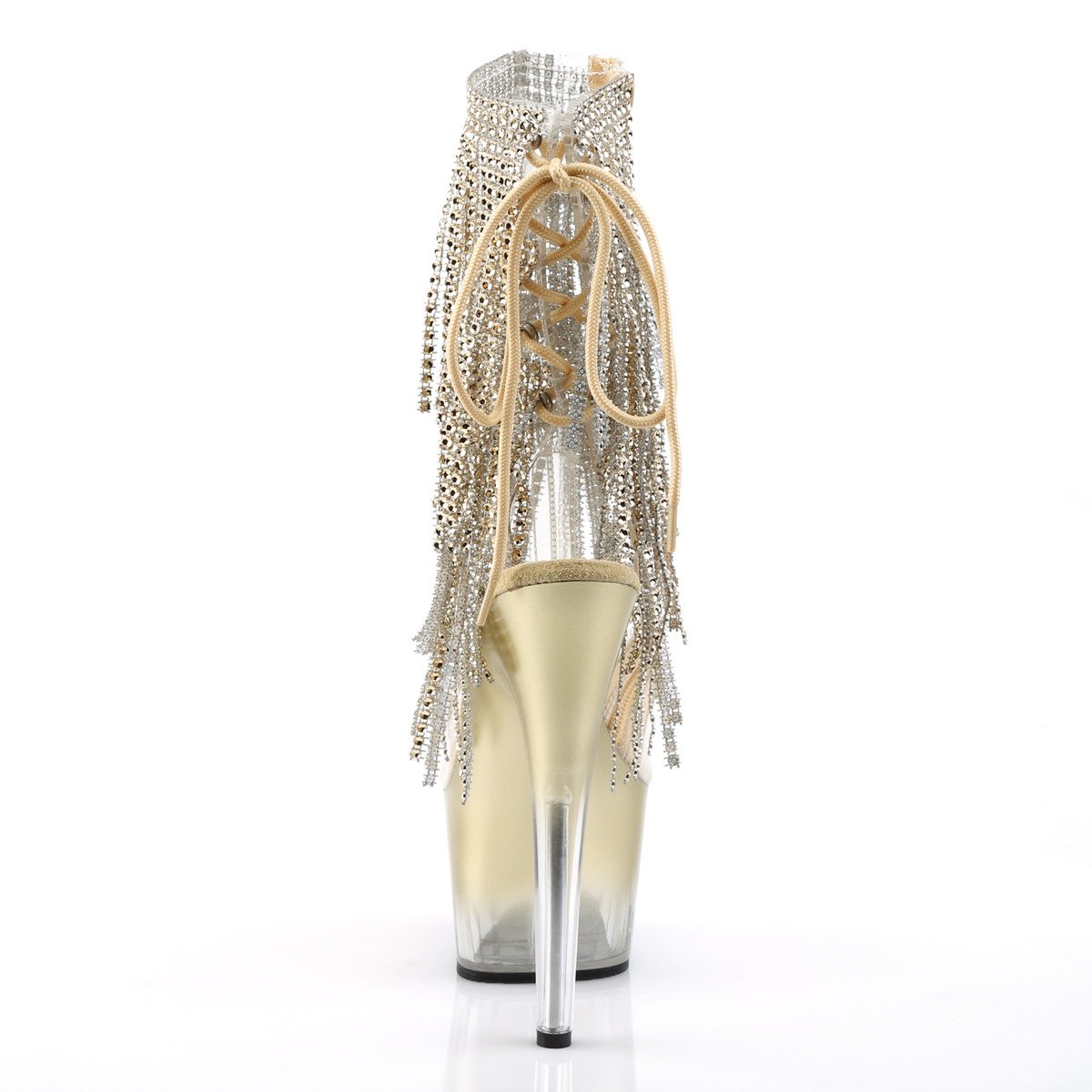 Pleaser Adore-1017RSFT C-G/M - Priehľadné čižmy s otvorenou špičkou na vysokej platforme